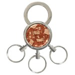 Retro Education Texture, Creative Education Background 3-Ring Key Chain