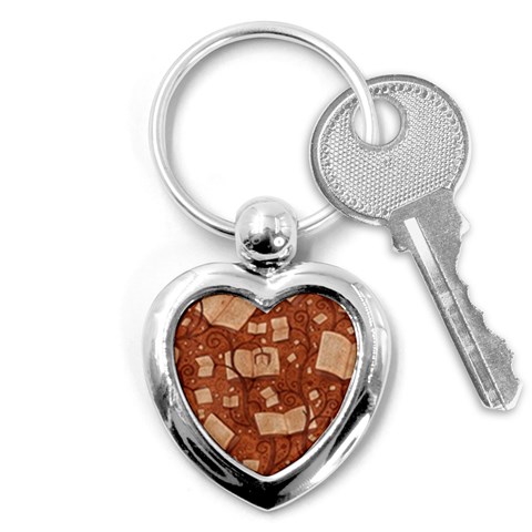 Retro Education Texture, Creative Education Background Key Chain (Heart) from ArtsNow.com Front