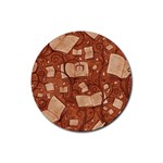 Retro Education Texture, Creative Education Background Rubber Coaster (Round)