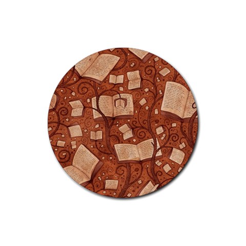 Retro Education Texture, Creative Education Background Rubber Round Coaster (4 pack) from ArtsNow.com Front