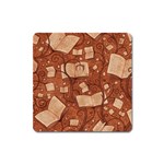 Retro Education Texture, Creative Education Background Square Magnet