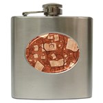 Retro Education Texture, Creative Education Background Hip Flask (6 oz)