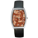 Retro Education Texture, Creative Education Background Barrel Style Metal Watch