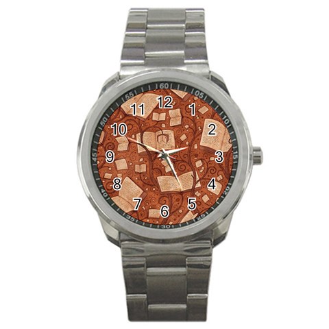 Retro Education Texture, Creative Education Background Sport Metal Watch from ArtsNow.com Front