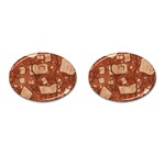 Retro Education Texture, Creative Education Background Cufflinks (Oval)