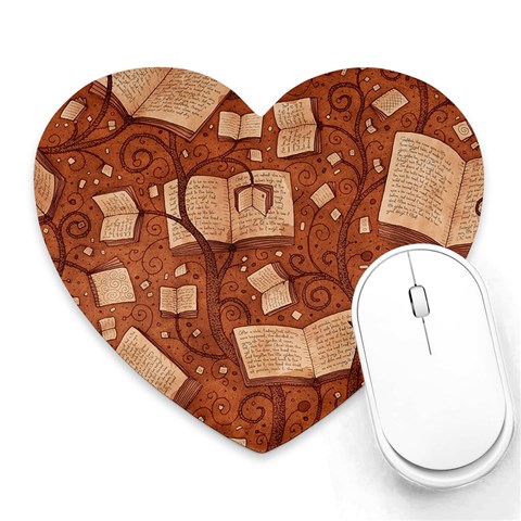 Retro Education Texture, Creative Education Background Heart Mousepad from ArtsNow.com Front