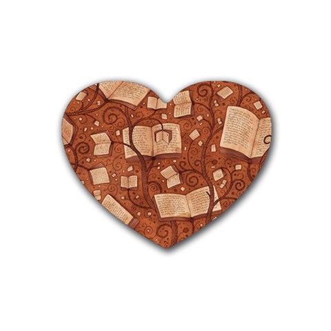 Retro Education Texture, Creative Education Background Rubber Coaster (Heart) from ArtsNow.com Front