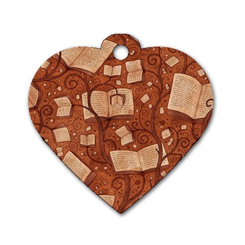 Retro Education Texture, Creative Education Background Dog Tag Heart (One Side) from ArtsNow.com Front