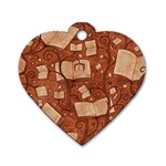 Retro Education Texture, Creative Education Background Dog Tag Heart (Two Sides)