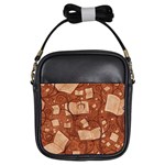 Retro Education Texture, Creative Education Background Girls Sling Bag