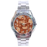 Retro Education Texture, Creative Education Background Stainless Steel Analogue Watch