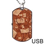 Retro Education Texture, Creative Education Background Dog Tag USB Flash (Two Sides)