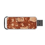 Retro Education Texture, Creative Education Background Portable USB Flash (One Side)