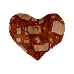 Retro Education Texture, Creative Education Background Standard 16  Premium Heart Shape Cushions