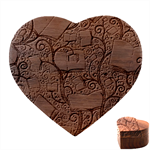 Retro Education Texture, Creative Education Background Heart Wood Jewelry Box