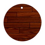 Seamless Wooden Planks Brown Wooden Background Ornament (Round)