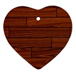 Seamless Wooden Planks Brown Wooden Background Ornament (Heart)