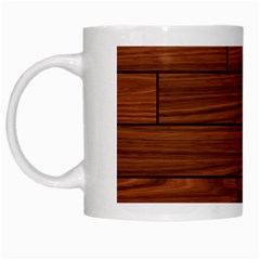 Seamless Wooden Planks Brown Wooden Background White Mug from ArtsNow.com Left