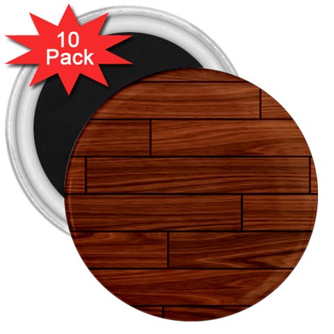 Seamless Wooden Planks Brown Wooden Background 3  Magnets (10 pack)  from ArtsNow.com Front