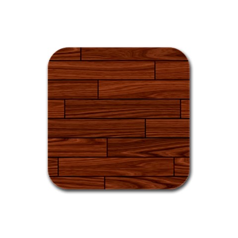 Seamless Wooden Planks Brown Wooden Background Rubber Square Coaster (4 pack) from ArtsNow.com Front