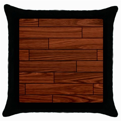 Seamless Wooden Planks Brown Wooden Background Throw Pillow Case (Black) from ArtsNow.com Front