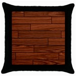 Seamless Wooden Planks Brown Wooden Background Throw Pillow Case (Black)