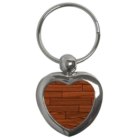 Seamless Wooden Planks Brown Wooden Background Key Chain (Heart) from ArtsNow.com Front