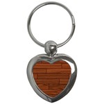 Seamless Wooden Planks Brown Wooden Background Key Chain (Heart)