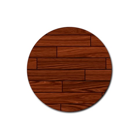 Seamless Wooden Planks Brown Wooden Background Rubber Coaster (Round) from ArtsNow.com Front