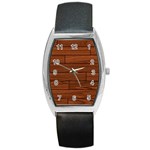 Seamless Wooden Planks Brown Wooden Background Barrel Style Metal Watch