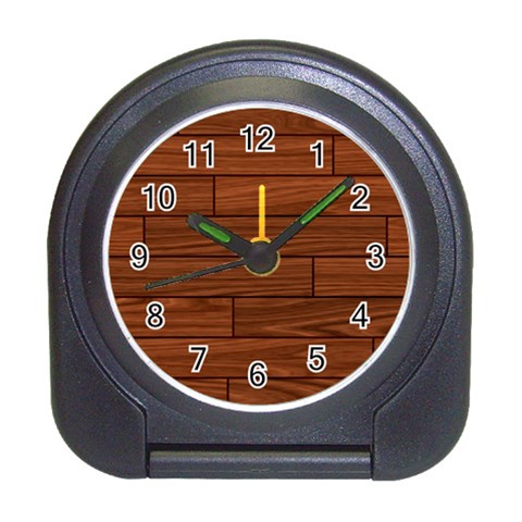 Seamless Wooden Planks Brown Wooden Background Travel Alarm Clock from ArtsNow.com Front