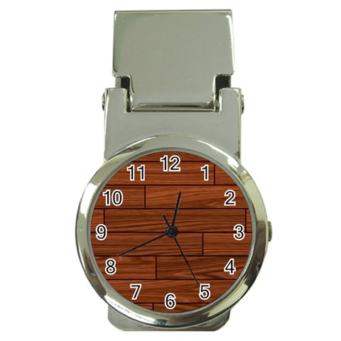 Seamless Wooden Planks Brown Wooden Background Money Clip Watches from ArtsNow.com Front