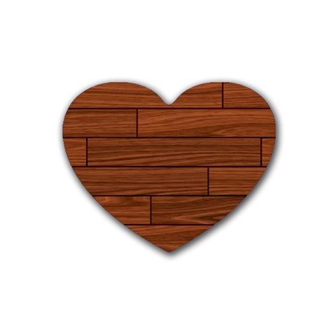 Seamless Wooden Planks Brown Wooden Background Rubber Coaster (Heart) from ArtsNow.com Front