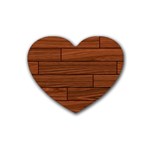 Seamless Wooden Planks Brown Wooden Background Rubber Coaster (Heart)