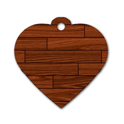 Seamless Wooden Planks Brown Wooden Background Dog Tag Heart (One Side) from ArtsNow.com Front