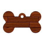 Seamless Wooden Planks Brown Wooden Background Dog Tag Bone (One Side)