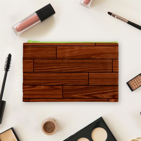 Seamless Wooden Planks Brown Wooden Background Cosmetic Bag (Medium) from ArtsNow.com Front