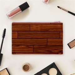 Seamless Wooden Planks Brown Wooden Background Cosmetic Bag (Medium) from ArtsNow.com Back