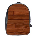 Seamless Wooden Planks Brown Wooden Background School Bag (Large)