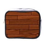 Seamless Wooden Planks Brown Wooden Background Mini Toiletries Bag (One Side)