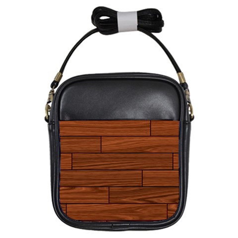 Seamless Wooden Planks Brown Wooden Background Girls Sling Bag from ArtsNow.com Front