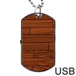 Seamless Wooden Planks Brown Wooden Background Dog Tag USB Flash (One Side)