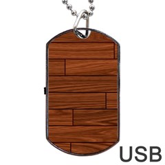 Seamless Wooden Planks Brown Wooden Background Dog Tag USB Flash (Two Sides) from ArtsNow.com Front