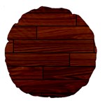 Seamless Wooden Planks Brown Wooden Background Large 18  Premium Round Cushions