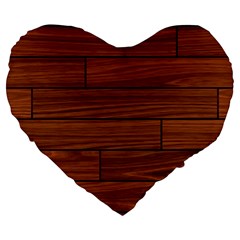 Seamless Wooden Planks Brown Wooden Background Large 19  Premium Heart Shape Cushions from ArtsNow.com Front