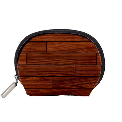 Seamless Wooden Planks Brown Wooden Background Accessory Pouch (Small) from ArtsNow.com Front