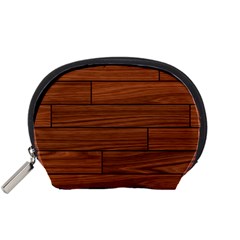 Seamless Wooden Planks Brown Wooden Background Accessory Pouch (Small) from ArtsNow.com Front