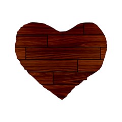 Seamless Wooden Planks Brown Wooden Background Standard 16  Premium Flano Heart Shape Cushions from ArtsNow.com Front