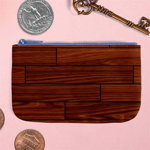 Seamless Wooden Planks Brown Wooden Background Large Coin Purse from ArtsNow.com Front