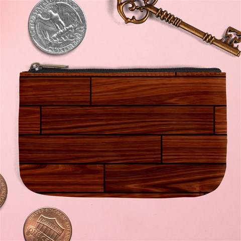 Seamless Wooden Planks Brown Wooden Background Large Coin Purse from ArtsNow.com Front